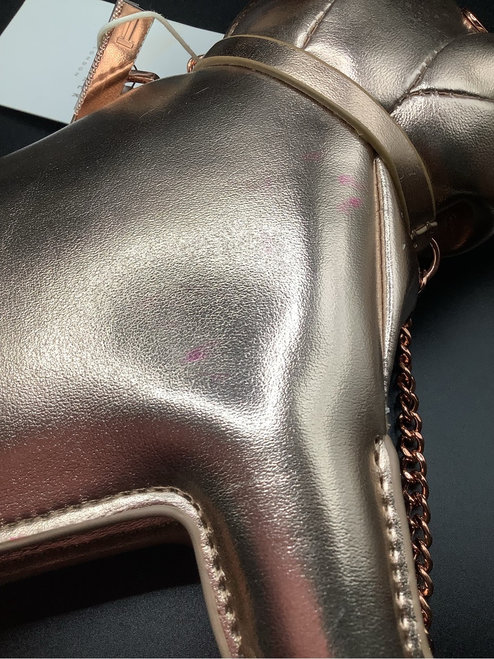 Ted Baker Rose Gold Metallic Dog Crossbody Bag - Picture 4 of 4